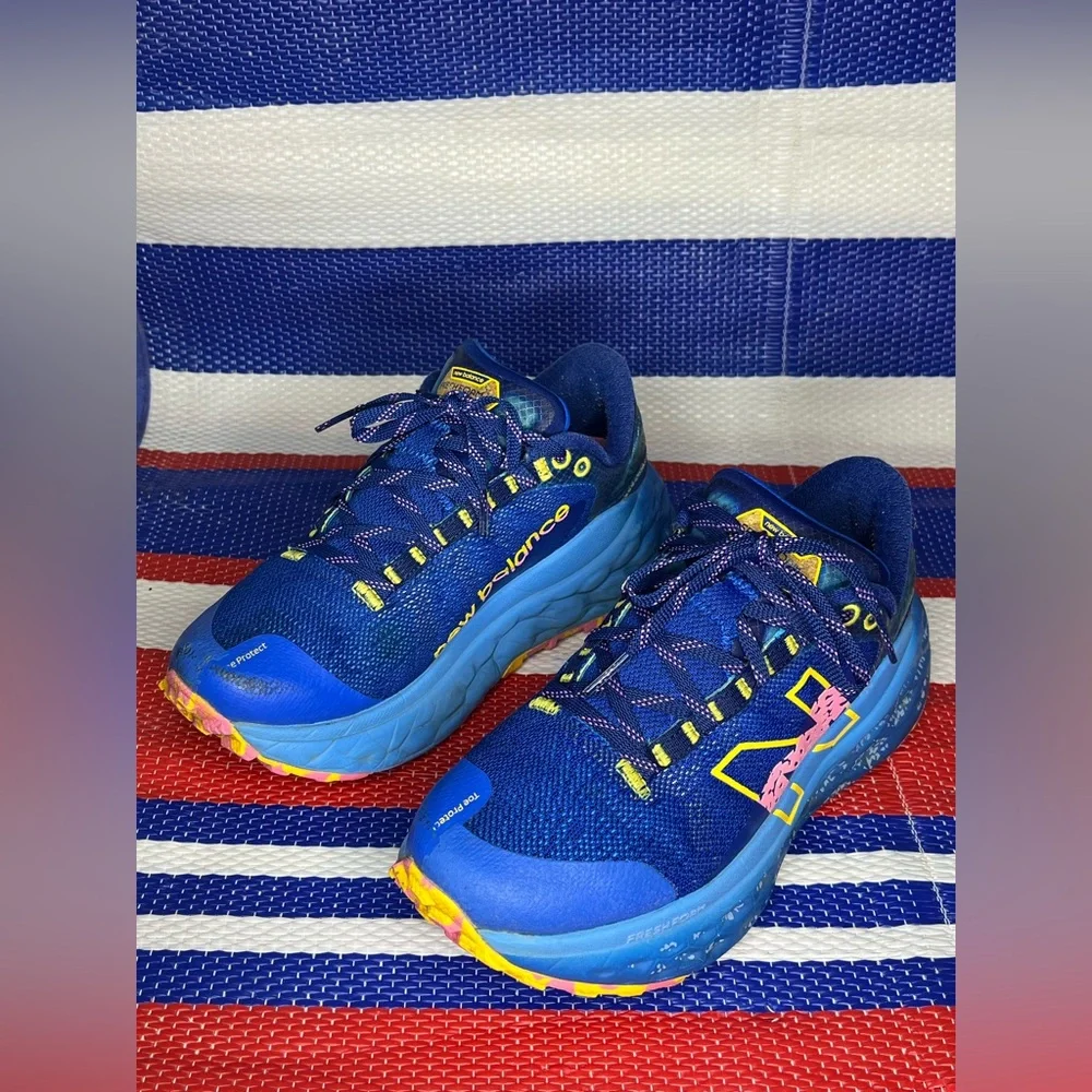 New Balance Fresh Foam X More Trail v2 Vibram Sole Blue Vibrant Pink Size 7.5 - Picture 15 of 15
